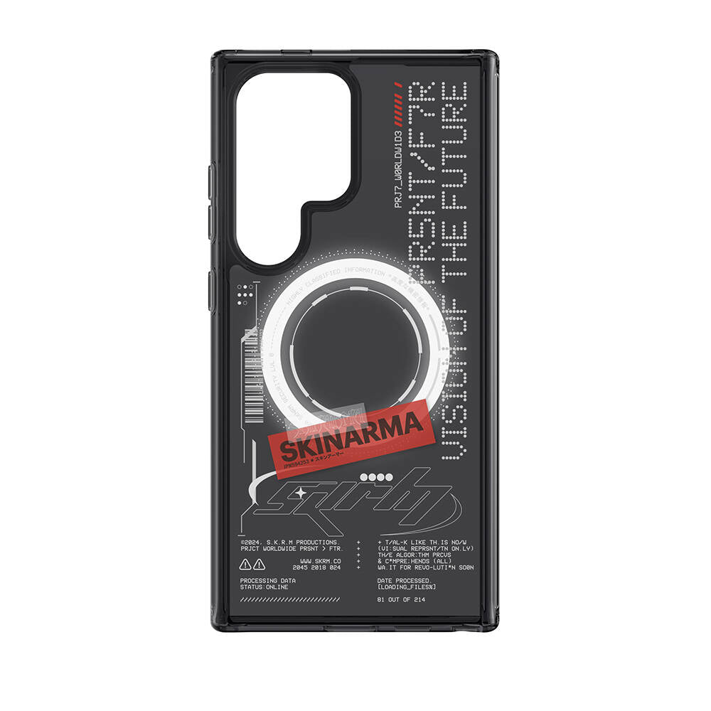 SkinArma Galaxy S24 Ultra M-safe Şarj Özellikli Yazı Desenli Airbag Tasarımlı Orion Kılıf SkinArma Galaxy S24 Ultra M-safe Şarj Özellikli Yazı Desenli Airbag Tasarımlı Orion Kılıf